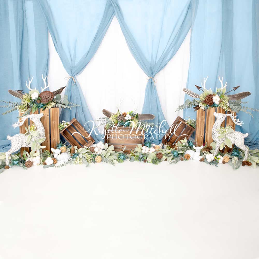 Kate Blue Cake Smash/Wedding Backdrop Designed By Krystle Mitchell Photography