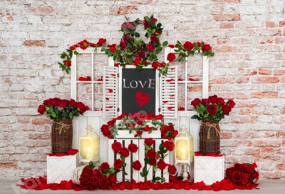 Kate Valentine's Day Roses Barn Door Backdrop Designed by Emetselch -UK
