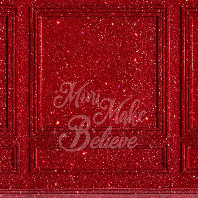 Kate Christmas Red Glitter Wall Backdrop Designed by Mini MakeBelieve -UK