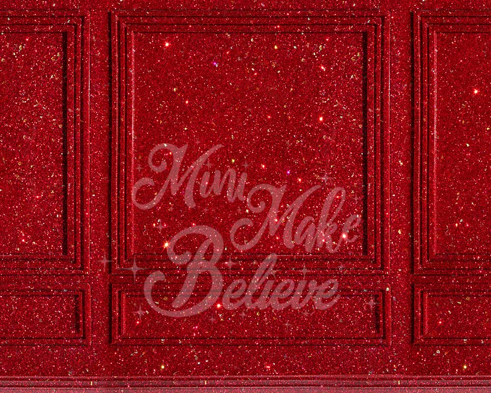 Kate Christmas Red Glitter Wall Backdrop Designed by Mini MakeBelieve -UK