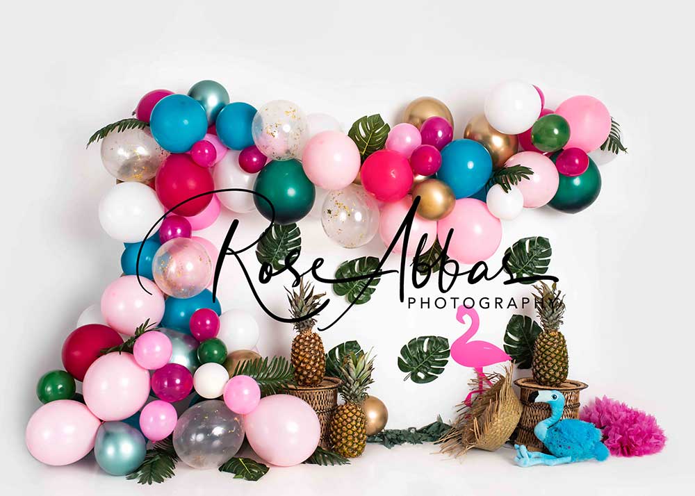 Kate Tropical Vibes Balloon Pineapple Children Backdrop Designed By Rose Abbas -UK