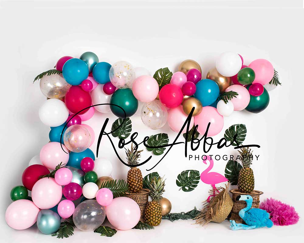 Kate Tropical Vibes Balloon Pineapple Children Backdrop Designed By Rose Abbas -UK