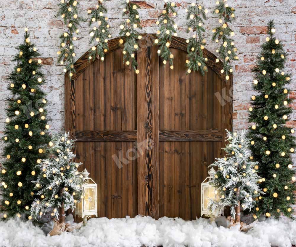 Kate Christmas Wooden Barn Door Backdrop Designed by Emetselch -UK