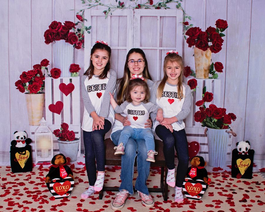 Kate Valentine's Day Roses White Wooden Backdrop Designed by Emetselch -UK