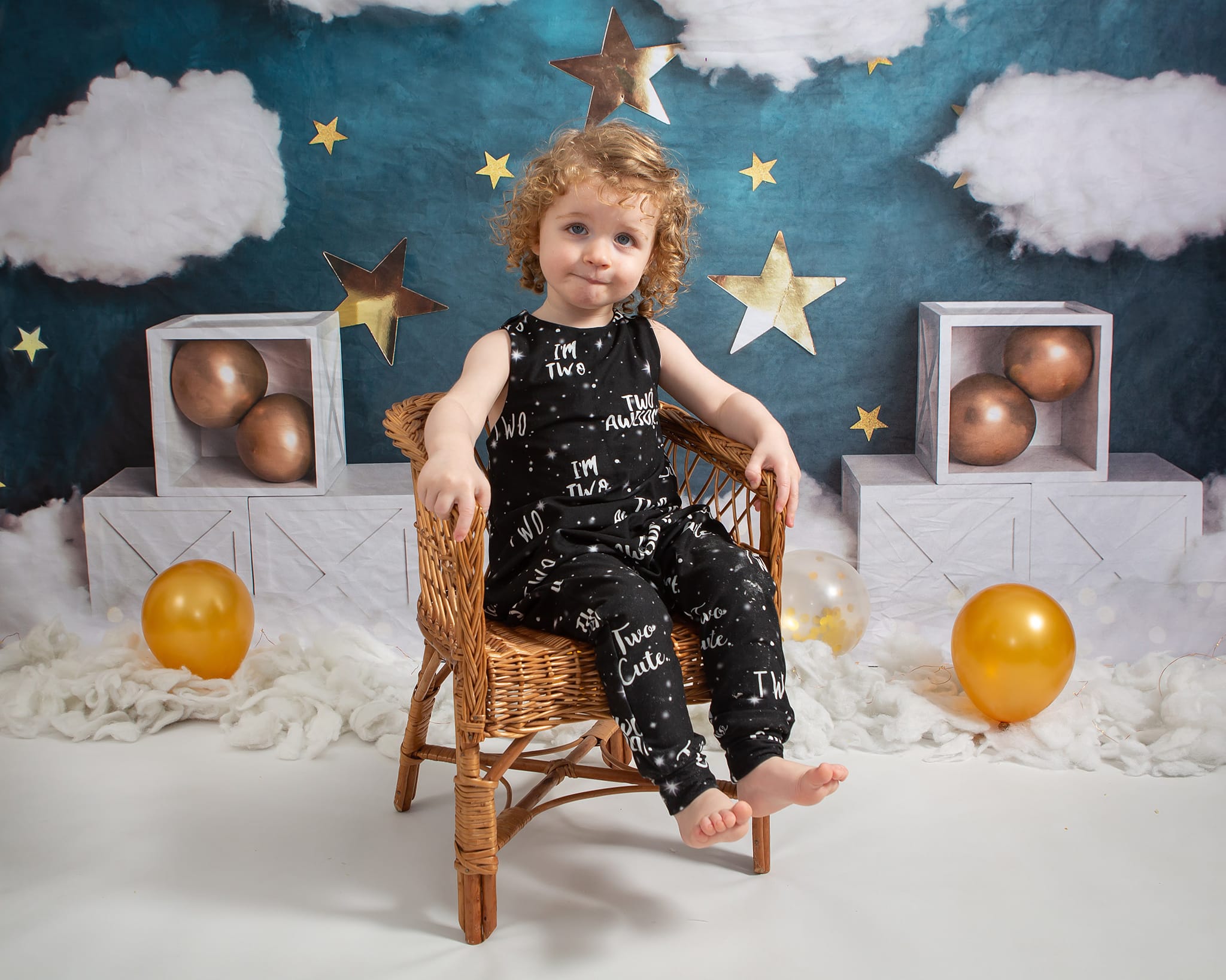 Kate Stars Clouds Birthday Cake Smash Backdrop Designed By Rose Abbas -UK