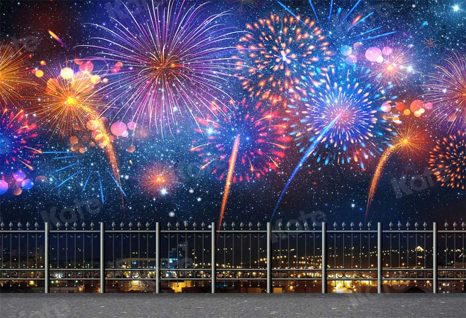 Kate Winter Fireworks New Year Backdrop for Photography -UK