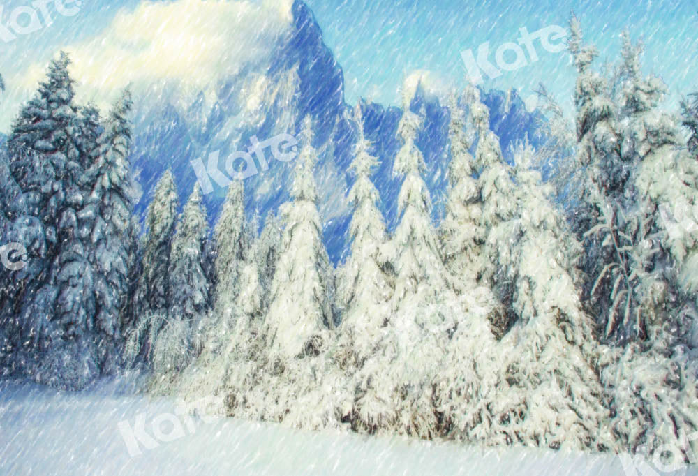 Kate Winter Snow Scene Forest Backdrop Designed by GQ -UK