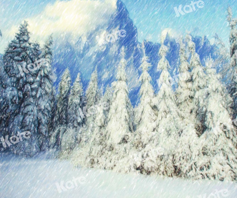 Kate Winter Snow Scene Forest Backdrop Designed by GQ -UK