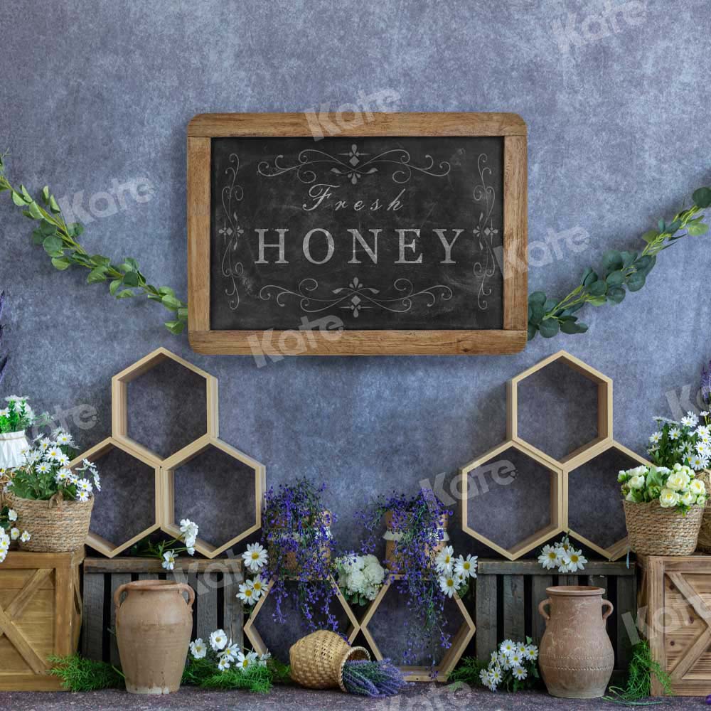 Kate Cake Smash Honey Blue Spring Backdrop Designed by Emetselch -UK