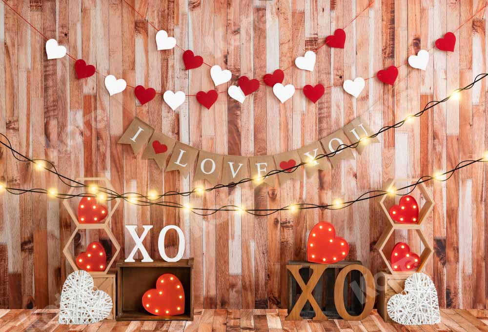Kate Valentine's day Backdrop Light Love Heart Designed by Emetselch -UK