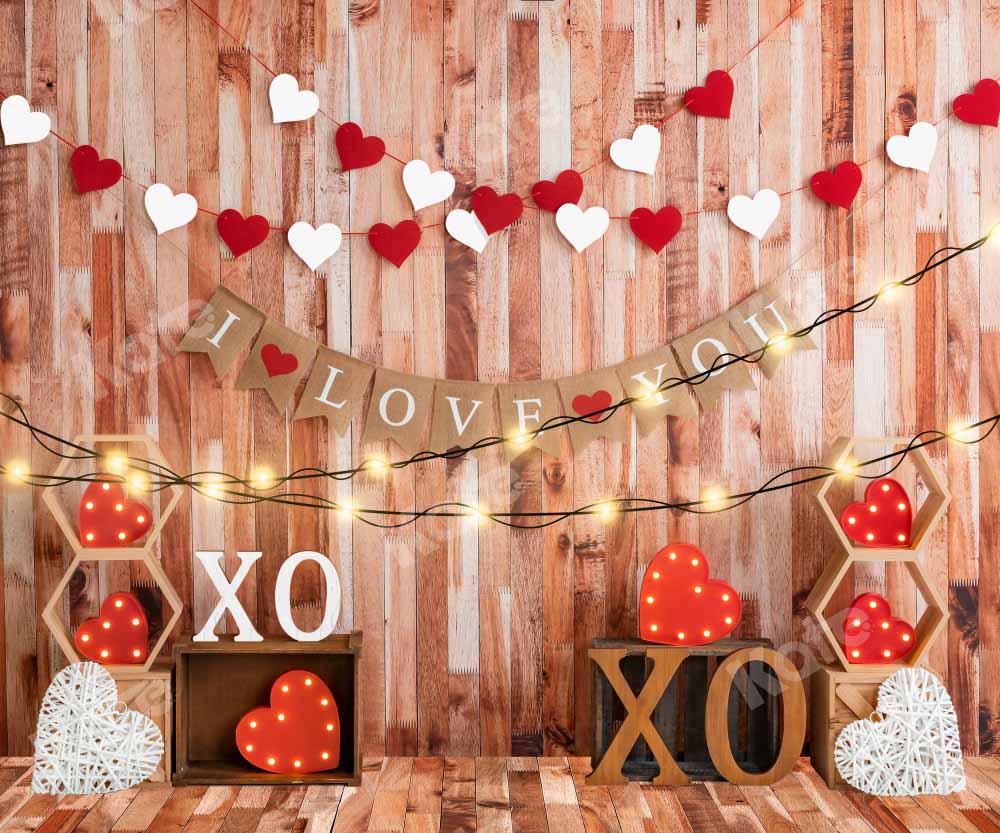 Kate Valentine's day Backdrop Light Love Heart Designed by Emetselch -UK