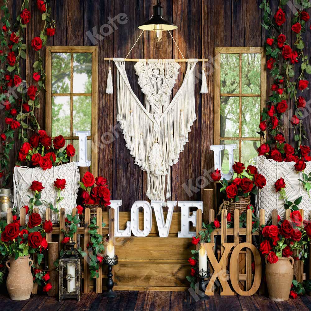 Kate Valentine's Day Boho Spring Window Rose Backdrop Designed by Emetselch -UK