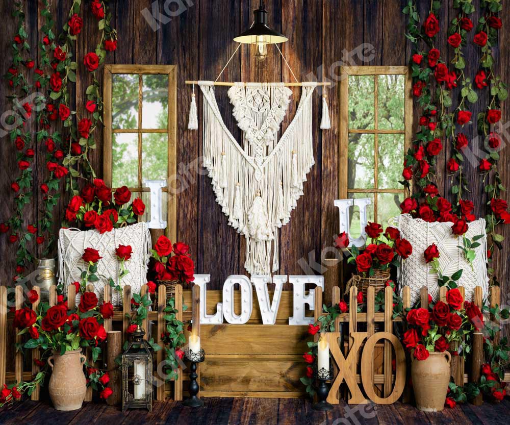Kate Valentine's Day Boho Spring Window Rose Backdrop Designed by Emetselch -UK