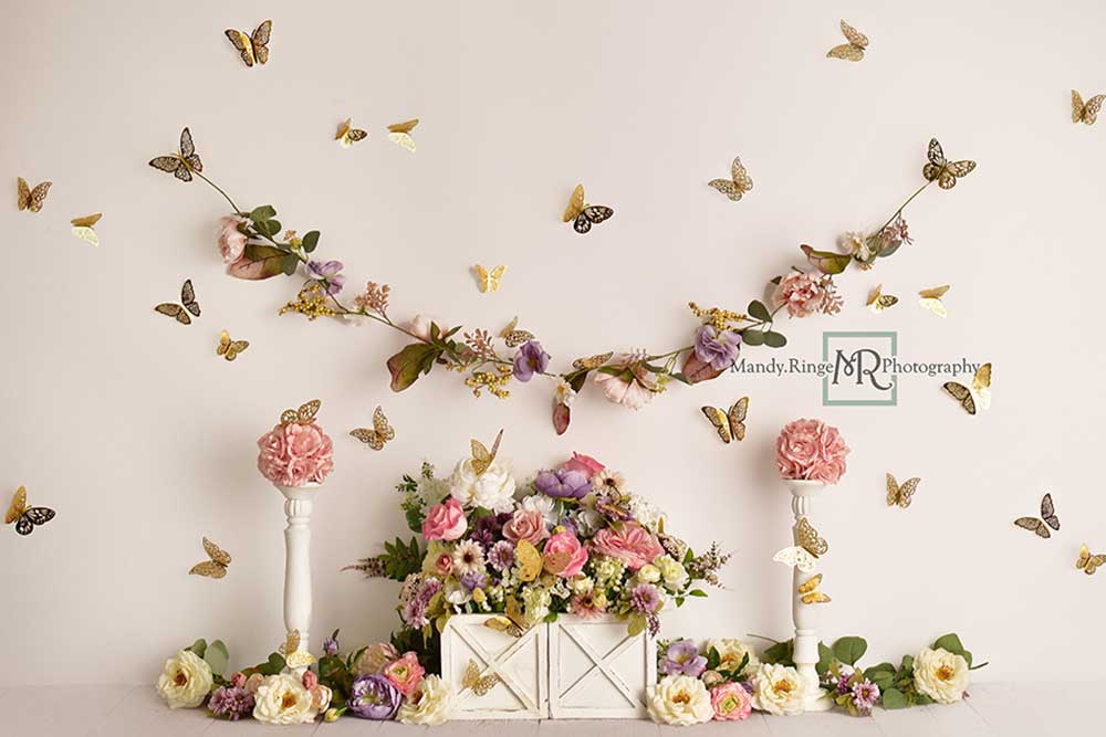 Kate Butterfly Garden Spring Backdrop Designed by Mandy Ringe Photography -UK