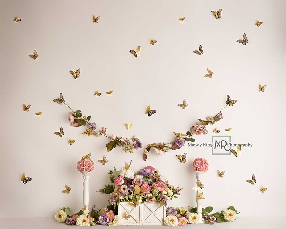Kate Butterfly Garden Spring Backdrop Designed by Mandy Ringe Photography -UK