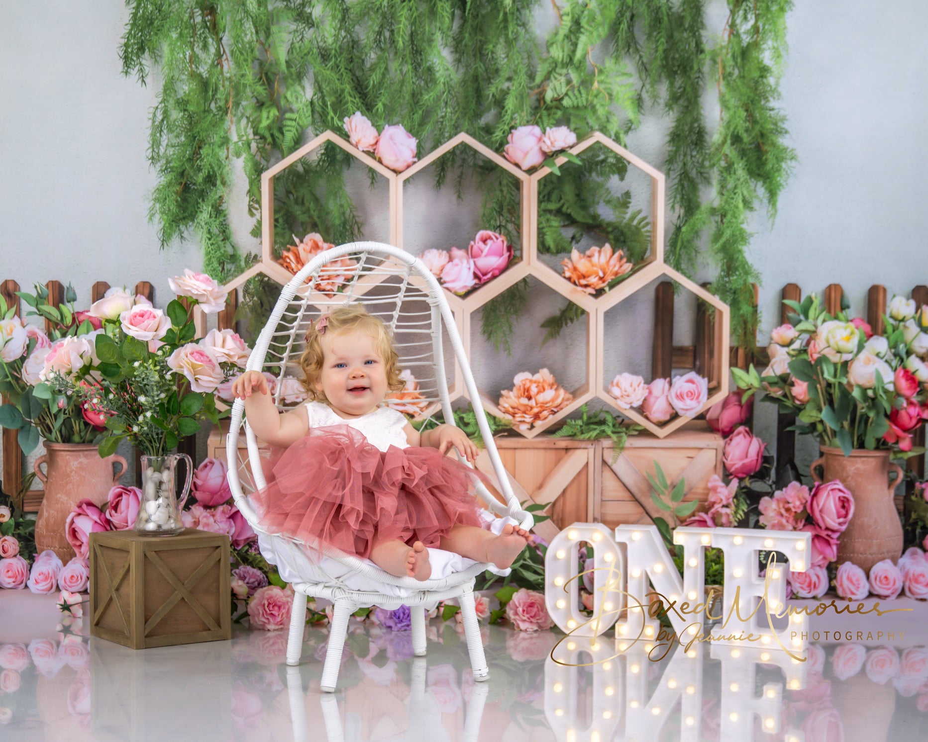 Kate Spring Cake Smash Floral Backdrop Designed by Emetselch -UK