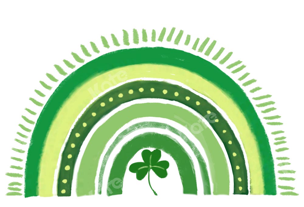 Kate St.Patrick's Day Rainbow Green Lucky Clover Backdrop Designed by GQ -UK