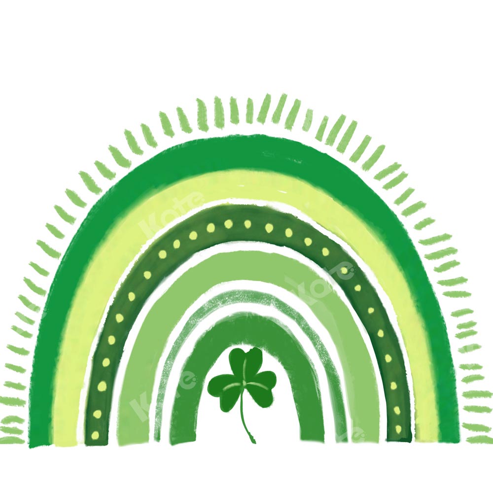 Kate St.Patrick's Day Rainbow Green Lucky Clover Backdrop Designed by GQ -UK