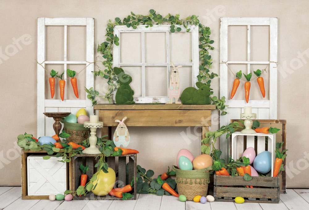 Kate Easter/Spring Bunny Carrot Eggs Backdrop Designed by Emetselch -UK