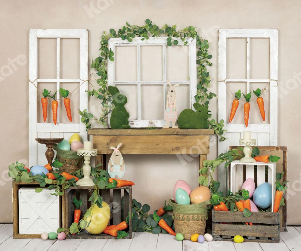 Kate Easter/Spring Bunny Carrot Eggs Backdrop Designed by Emetselch -UK