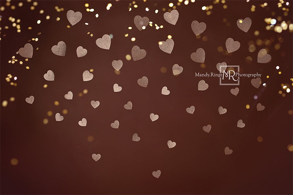 Kate Gold Valentine Glitter Heart Backdrop Designed by Mandy Ringe Photography -UK