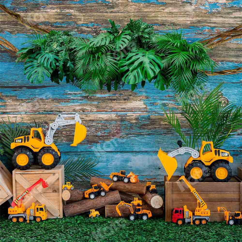 Kate Children Excavator Boy Cake Smash Backdrop Designed by Emetselch -UK