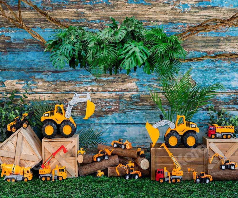 Kate Children Excavator Boy Cake Smash Backdrop Designed by Emetselch -UK