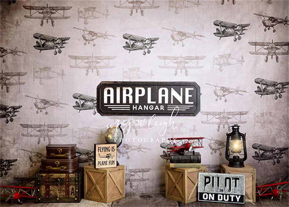 Kate Air Plane Hanger Backdrop Designed by Megan Leigh Photography -UK
