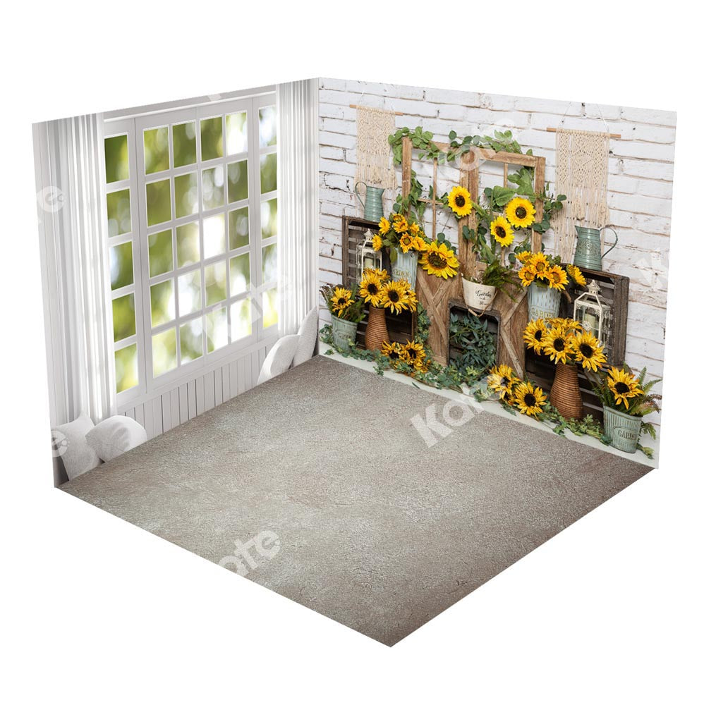 Kate Scenery Window Summer/Spring Sunflower Room Set -UK