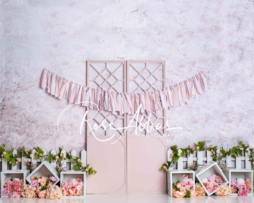 Kate Spring Door Pink Flowers Backdrop Designed By Rose Abbas -UK