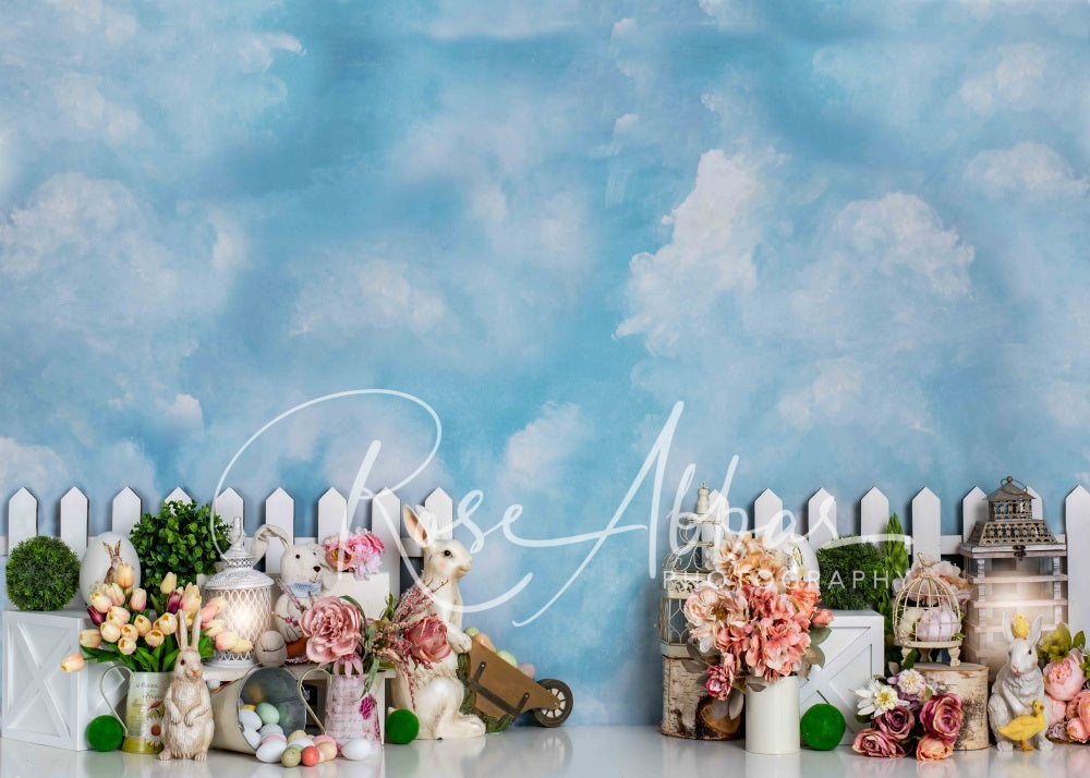 Kate Easter/spring Garden Blue Sky Backdrop Designed By Rose Abbas -UK