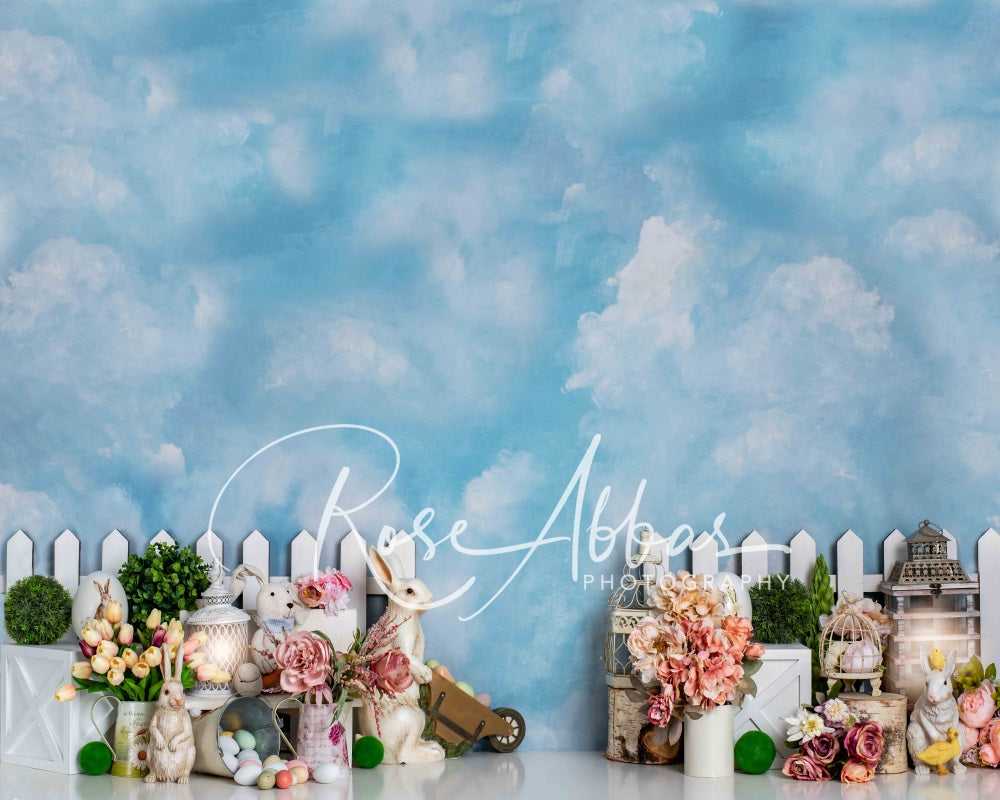 Kate Easter/spring Garden Blue Sky Backdrop Designed By Rose Abbas -UK