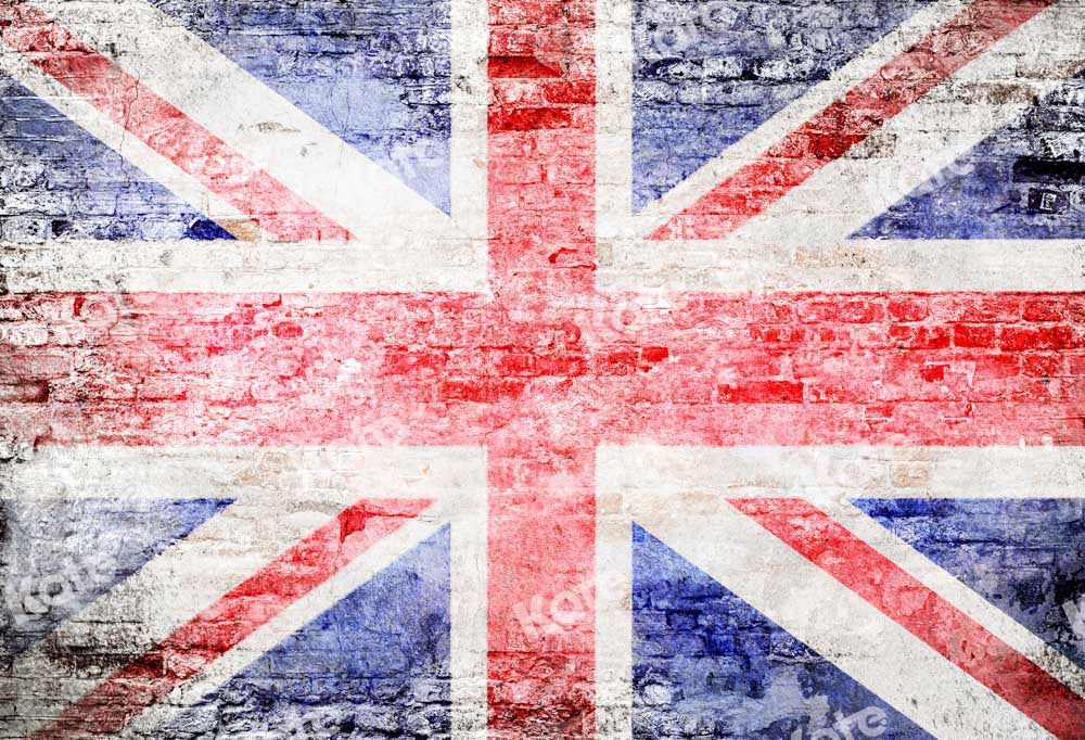 Kate British Flag Brick Wall Backdrop Designed by Chain Photography -UK
