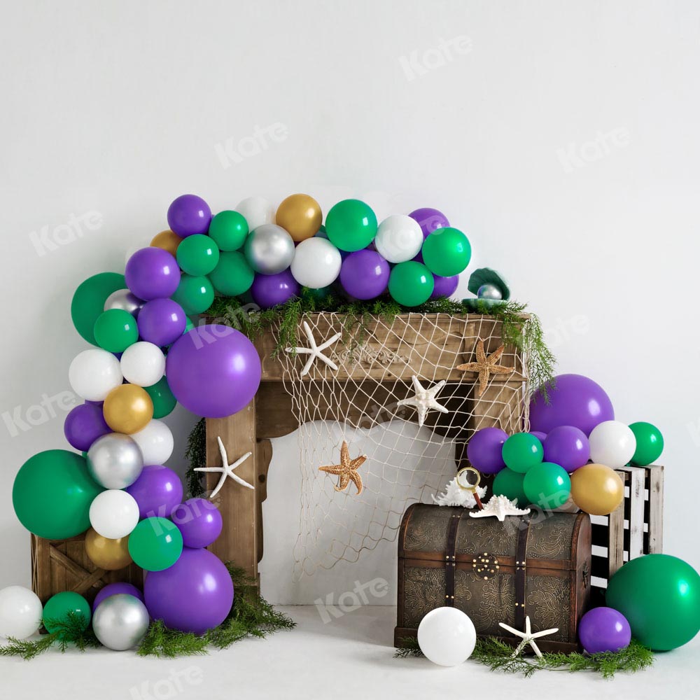 Kate Mermaid Birthday Summer Balloon Backdrop Designed by Emetselch -UK