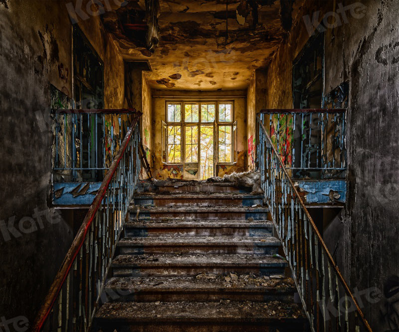 Kate Retro Staircase Abandoned Building Backdrop for Photography -UK