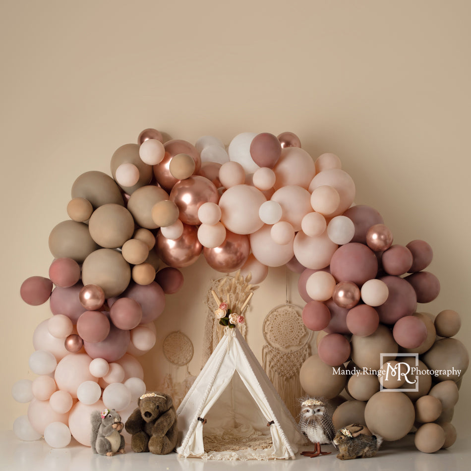 Kate Girly Boho Balloons Animals Backdrop Designed by Mandy Ringe Photography -UK