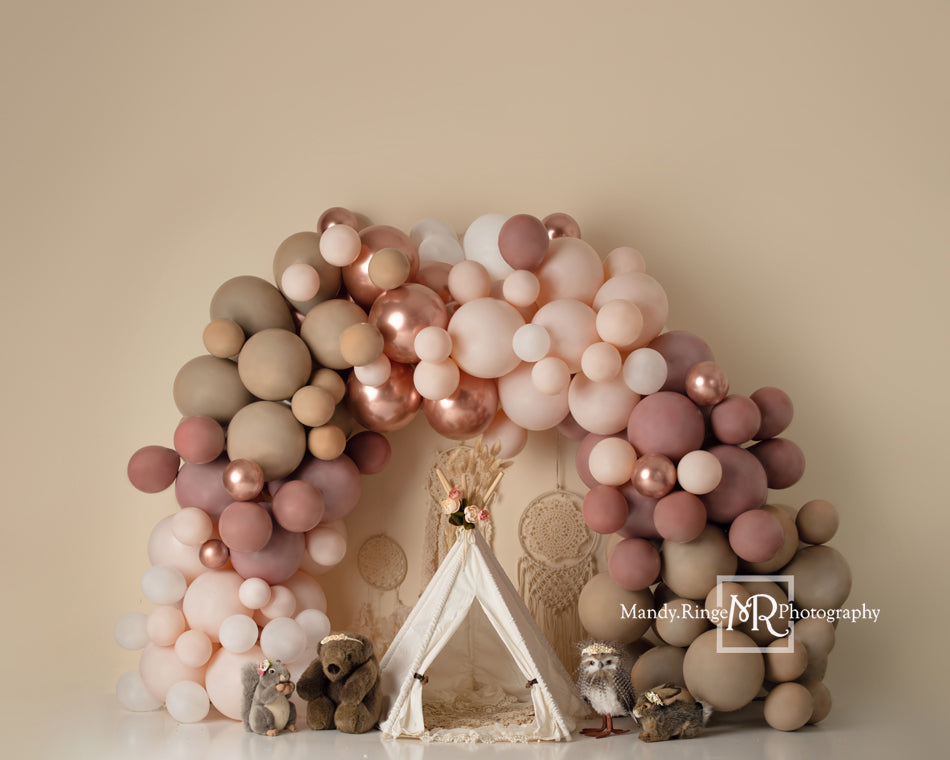 Kate Girly Boho Balloons Animals Backdrop Designed by Mandy Ringe Photography -UK