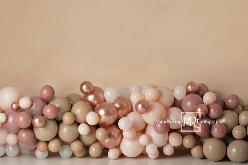 Kate Boho Balloons Matte Beige Backdrop Designed by Mandy Ringe Photography -UK