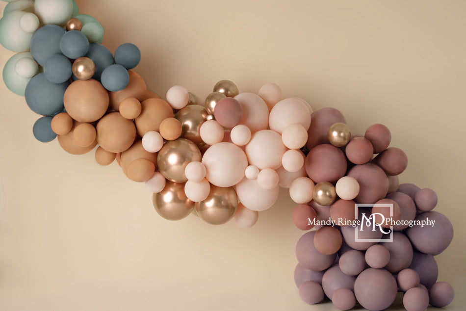Kate Boho Balloon Garland Rainbow Backdrop Designed by Mandy Ringe Photography -UK