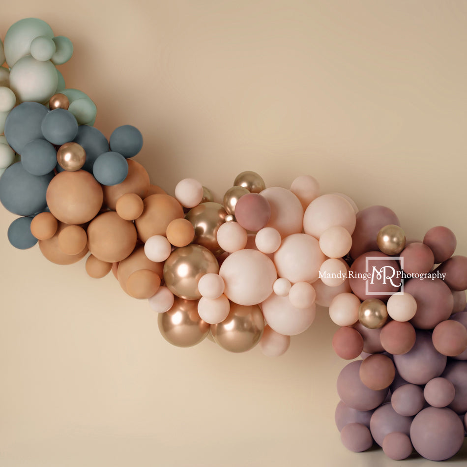 Kate Boho Balloon Garland Rainbow Backdrop Designed by Mandy Ringe Photography -UK