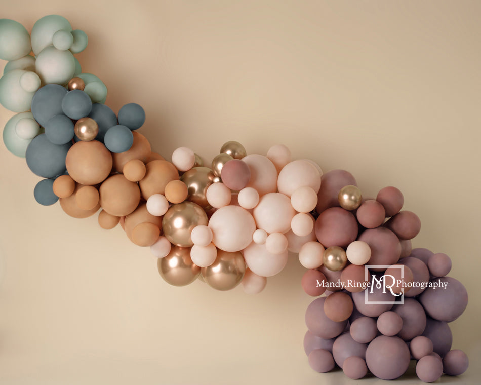Kate Boho Balloon Garland Rainbow Backdrop Designed by Mandy Ringe Photography -UK