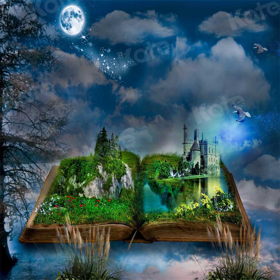 Kate Magic Book Fairytale Moonlight Backdrop for Photography -UK