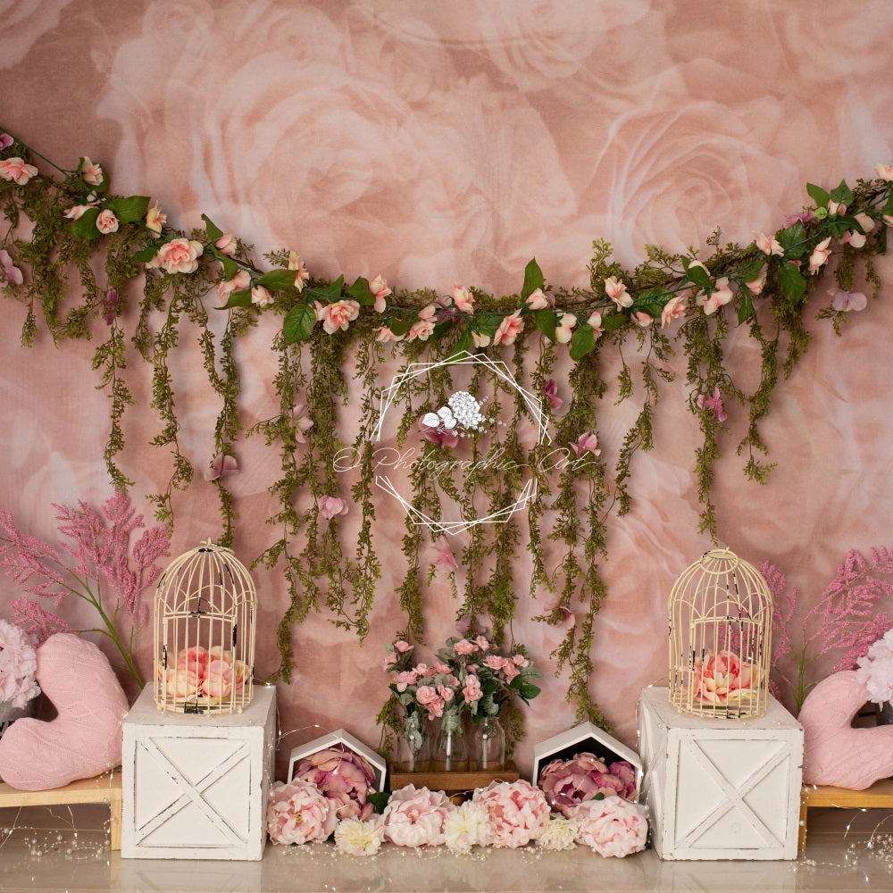 Kate Spring/Mother's day Pink Floral Backdrop Designed by Jenna Onyia -UK