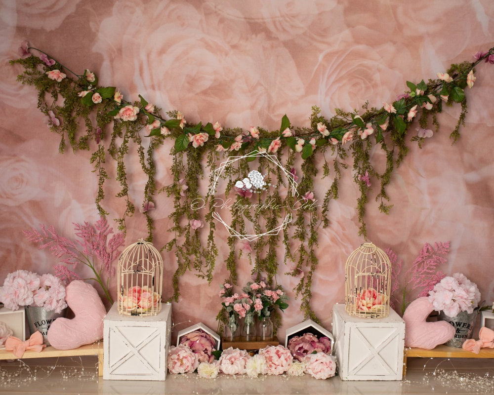 Kate Spring/Mother's day Pink Floral Backdrop Designed by Jenna Onyia -UK
