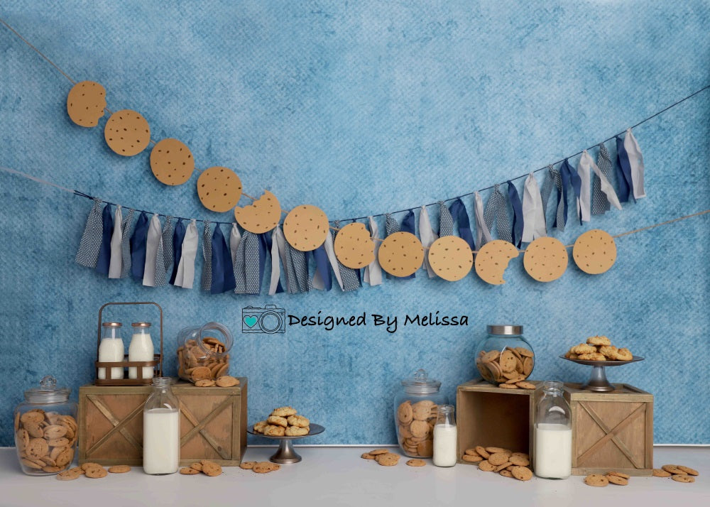 Kate Milk Cookies Blue Cake Smash Backdrop Designed by Melissa King -UK