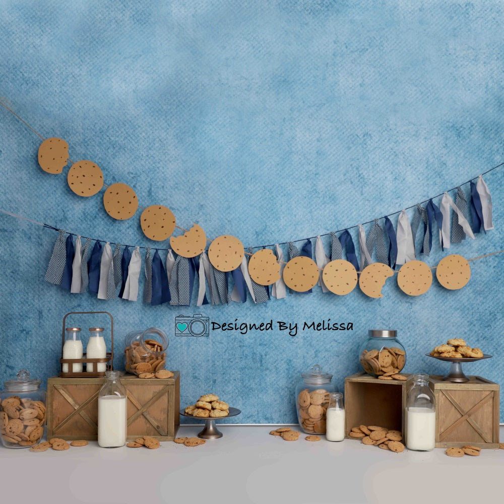 Kate Milk Cookies Blue Cake Smash Backdrop Designed by Melissa King -UK