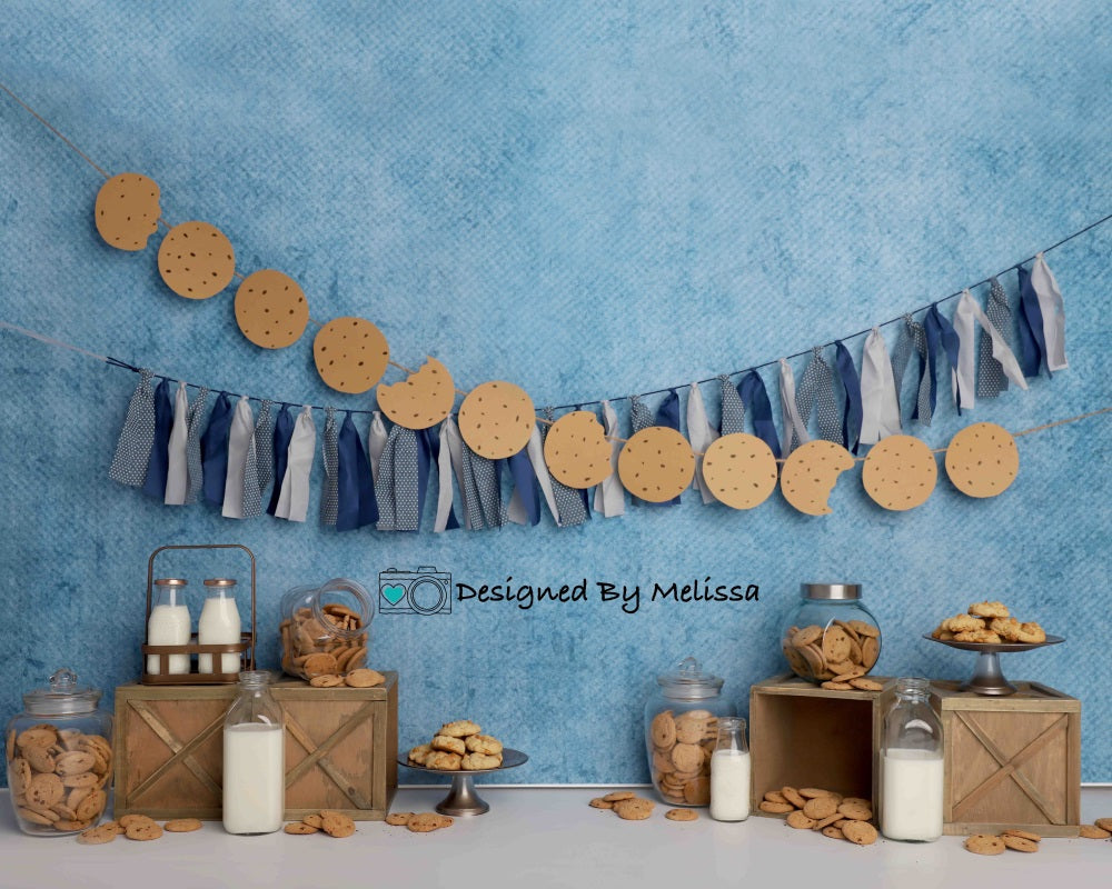 Kate Milk Cookies Blue Cake Smash Backdrop Designed by Melissa King -UK