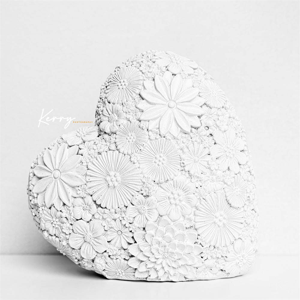 Kate White Floral Heart Mother's Day/Valentines Backdrop Designed by Kerry Anderson -UK