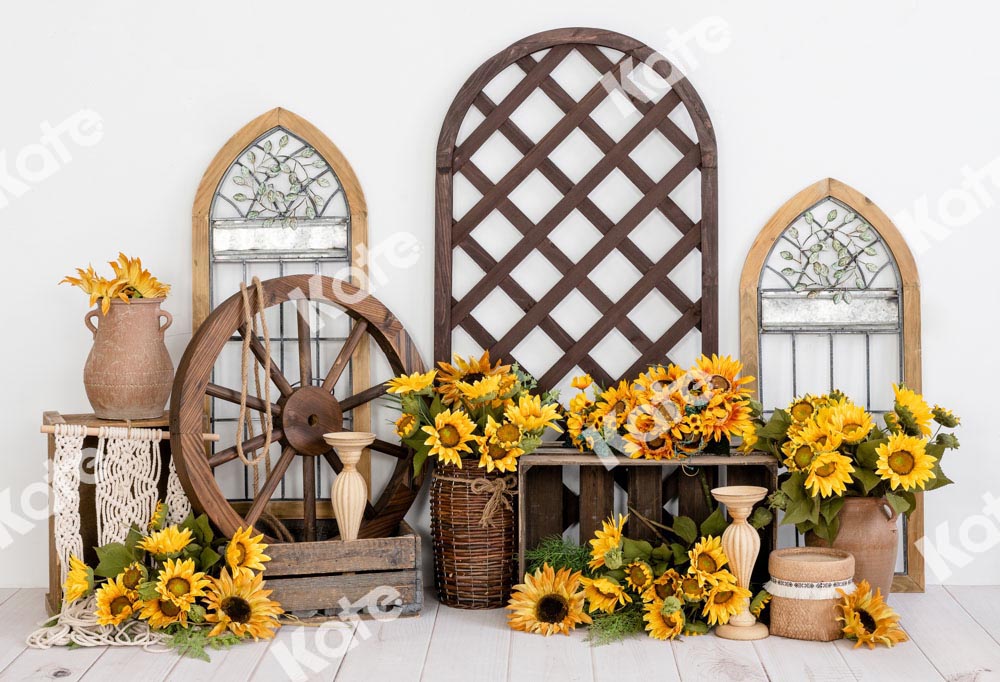 Kate Retro Summer Sunflower Backdrop Designed by Emetselch -UK