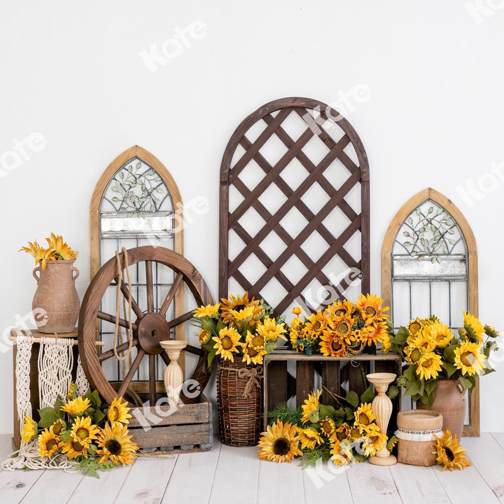 Kate Retro Summer Sunflower Backdrop Designed by Emetselch -UK